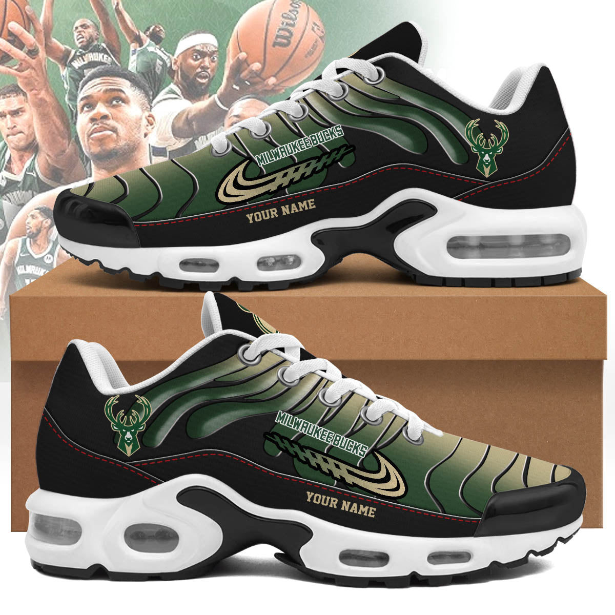Milwaukee Bucks Personalized Air Max Shoes 1 Milwaukee Bucks Personalized Air Max Shoes