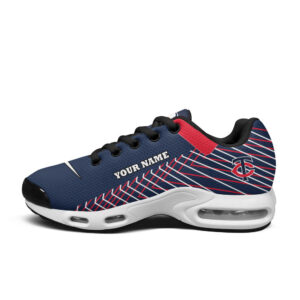 Minnesota Twins Personalized Name Team Colors Jagged Lines Air Max Shoes Air Cushion Sneakers