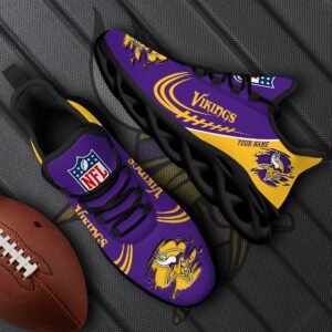Minnesota Vikings Black Max Soul Shoes 2025 Versions Custom Name 003