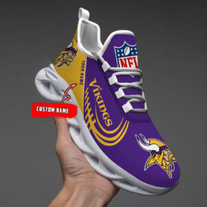 Minnesota Vikings Black Max Soul Shoes 2025 Versions Custom Name 630