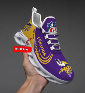 Minnesota Vikings Black Max Soul Shoes 2026 Versions Custom Name 630