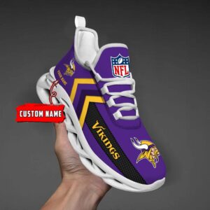 Minnesota Vikings Black Max Soul Shoes 2025 Versions Custom Name 638
