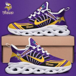 Minnesota Vikings Black Max Soul Shoes 2025 Versions Custom Name 898