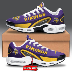 Minnesota Vikings Personalized Name Team Logo Mix Colors Oval Line Air Max Shoes Air Cushion Sneakers