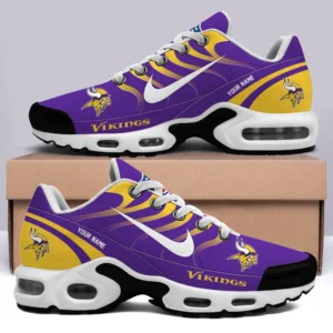 Minnesota Vikings Personalized Name Team Mix Colors V3 Air Max Shoes Air Cushion Sneakers