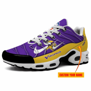 Minnesota Vikings Personalized Name Team Mix Colors V4 Air Max Shoes Air Cushion Sneakers