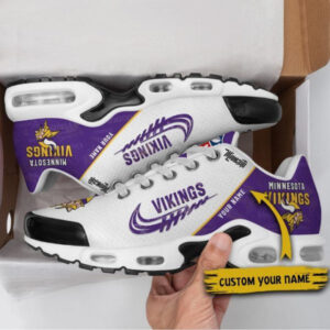 Minnesota Vikings Personalized Name Team Mix Colors Wing Logo Air Max Shoes Air Cushion Sneakers