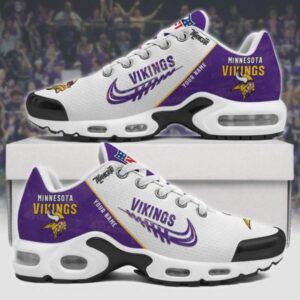 Minnesota Vikings Personalized Name Team Mix Colors Wing Logo Air Max Shoes Air Cushion Sneakers