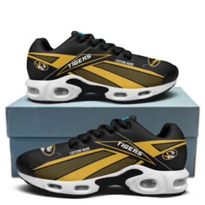 Missouri Tigers Personalized Name Team Colors Supersonic Line Pattern Air Max Shoes Air Cushion Sneakers