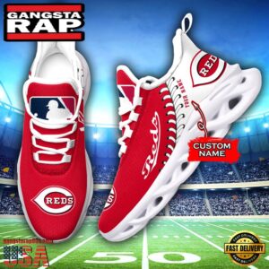 Major League Baseball Cincinnati Reds Unique Design Custom Name Air Max Shoes Air Cushion Sneakers