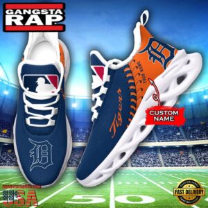 Major League Baseball Detroit Tigers Unique Design Custom Name Air Max Shoes Air Cushion Sneakers