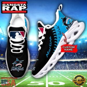 Major League Baseball Miami Marlins Unique Design Custom Name Air Max Shoes Air Cushion Sneakers