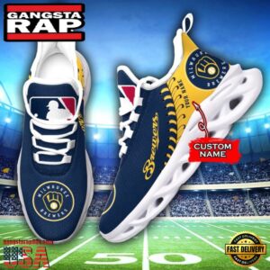 Major League Baseball Milwaukee Brewers Unique Design Custom Name Air Max Shoes Air Cushion Sneakers