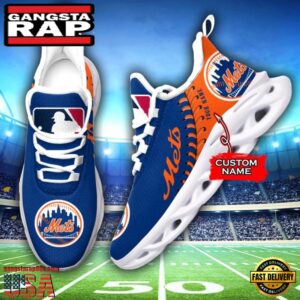 Major League Baseball New York Mets Unique Design Custom Name Air Max Shoes Air Cushion Sneakers