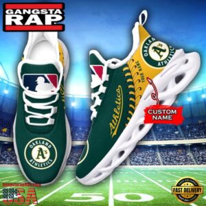 Major League Baseball Oakland Athletics Unique Design Custom Name Air Max Shoes Air Cushion Sneakers