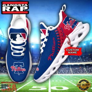 Major League Baseball Philadelphia Phillies Unique Design Custom Name Air Max Shoes Air Cushion Sneakers