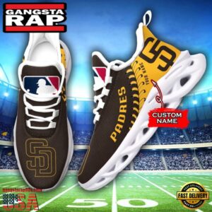 Major League Baseball San Diego Padres Unique Design Custom Name Air Max Shoes Air Cushion Sneakers