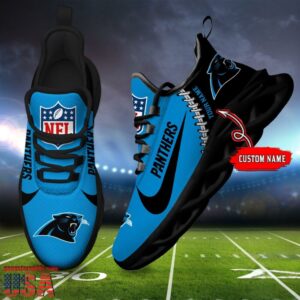 National Football League Custom Name Carolina Panthers Football Team Design Max Soul Running Sneakers Shoes