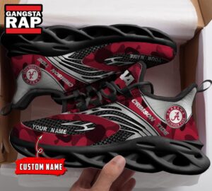 NCAA Alabama Crison Tide Sport Logo Team Custom Name Air Max Shoes Air Cushion Sneakers