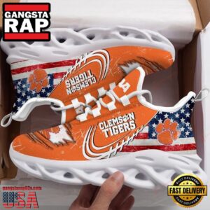 NCAA America Flag Clemson Tigers Unique Air Max Shoes Air Cushion Sneakers