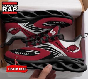 NCAA Arkansas Razorbacks Sport Logo Team Custom Name Air Max Shoes Air Cushion Sneakers