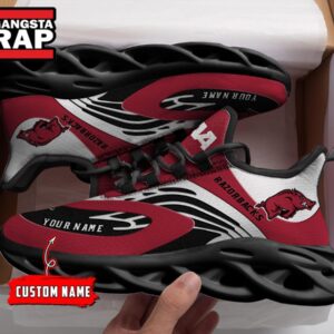 NCAA Arkansas Razorbacks Sport Logo Team Custom Name Air Max Shoes Air Cushion Sneakers