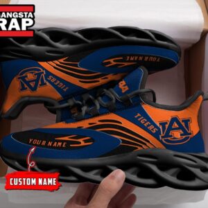 NCAA Auburn Tigers Sport Logo Team Custom Name Air Max Shoes Air Cushion Sneakers