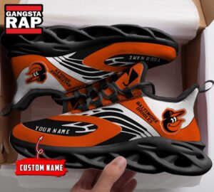 NCAA Baltimore Orioles Sport Logo Team Custom Name Air Max Shoes Air Cushion Sneakers