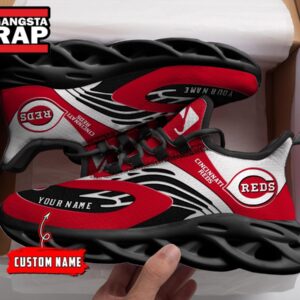 NCAA Cincinnati Reds Sport Logo Team Custom Name Air Max Shoes Air Cushion Sneakers
