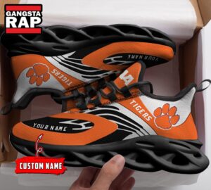 NCAA Clemson Tigers Sport Logo Team Custom Name Air Max Shoes Air Cushion Sneakers