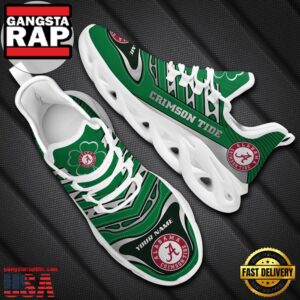 NCAA Custom Name Alabama Crimson Tide Saint Patrick'S Day Unique Air Max Shoes Air Cushion Sneakers