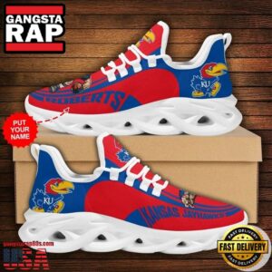 NCAA Custom Name Kansas Jayhawks Sneaker Unique Air Max Shoes Air Cushion Sneakers