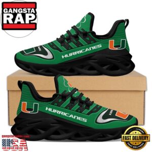 NCAA Custom Name Miami Hurricanes Saint Patrick'S Day Unique Air Max Shoes Air Cushion Sneakers