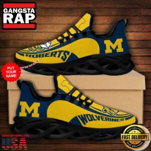 NCAA Custom Name Michigan Wolverines Sneaker Unique Air Max Shoes Air Cushion Sneakers
