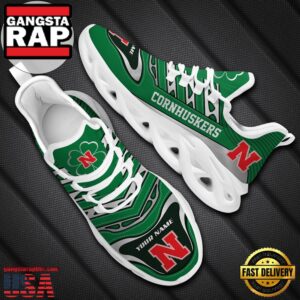 NCAA Custom Name Nebraska Cornhuskers Saint Patrick'S Day Unique Air Max Shoes Air Cushion Sneakers