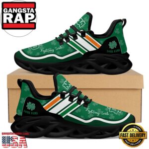 NCAA Custom Name Notre Dame Fighting Irish Logo Saint Patrick'S Day Unique Air Max Shoes Air Cushion Sneakers