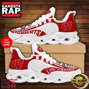 NCAA Custom Name Wisconsin Badgers Sneaker Unique Air Max Shoes Air Cushion Sneakers