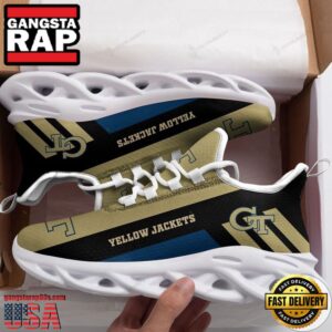 NCAA Georgia Tech Yellow Jackets Unique Air Max Shoes Air Cushion Sneakers