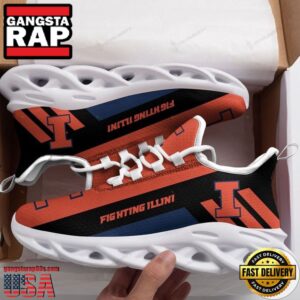 NCAA Illinois Fighting Illini Unique Air Max Shoes Air Cushion Sneakers