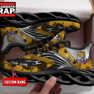 NCAA LSU Tigers Sport Logo Team Custom Name Air Max Shoes Air Cushion Sneakers