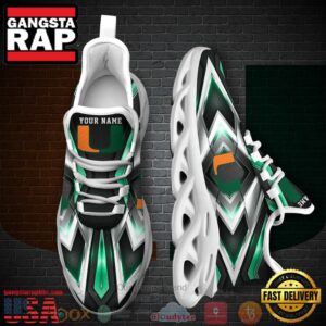 NCAA Miami Hurricanes Football Team Custom Name Clunky Unique Air Max Shoes Air Cushion Sneakers