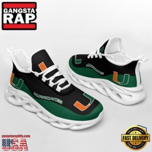 NCAA Miami Hurricanes Unique Air Max Shoes Air Cushion Sneakers