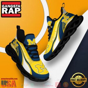 NCAA Michigan Wolverines Football Clunky Unique Air Max Shoes Air Cushion Sneakers