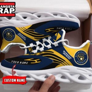 NCAA Milwaukee Brewers Sport Logo Team Custom Name Air Max Shoes Air Cushion Sneakers