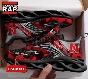 NCAA Nebraska Cornhuskers Sport Logo Team Custom Name Air Max Shoes Air Cushion Sneakers