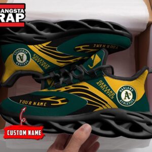 Major League Baseball Oakland Athletics Sport Logo Team Custom Name Air Max Shoes Air Cushion Sneakers