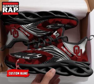 NCAA Oklahoa Sooners Sport Logo Team Custom Name Air Max Shoes Air Cushion Sneakers