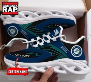 NCAA Seattle Mariners Sport Logo Team Custom Name Air Max Shoes Air Cushion Sneakers
