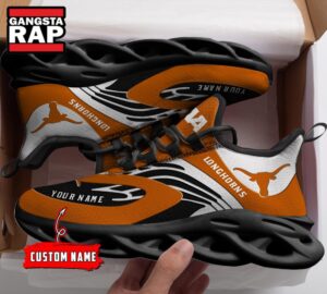 NCAA Texas Longhorns Sport Logo Team Custom Name Air Max Shoes Air Cushion Sneakers