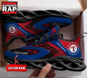 NCAA Texas Rangers Sport Logo Team Custom Name Air Max Shoes Air Cushion Sneakers
